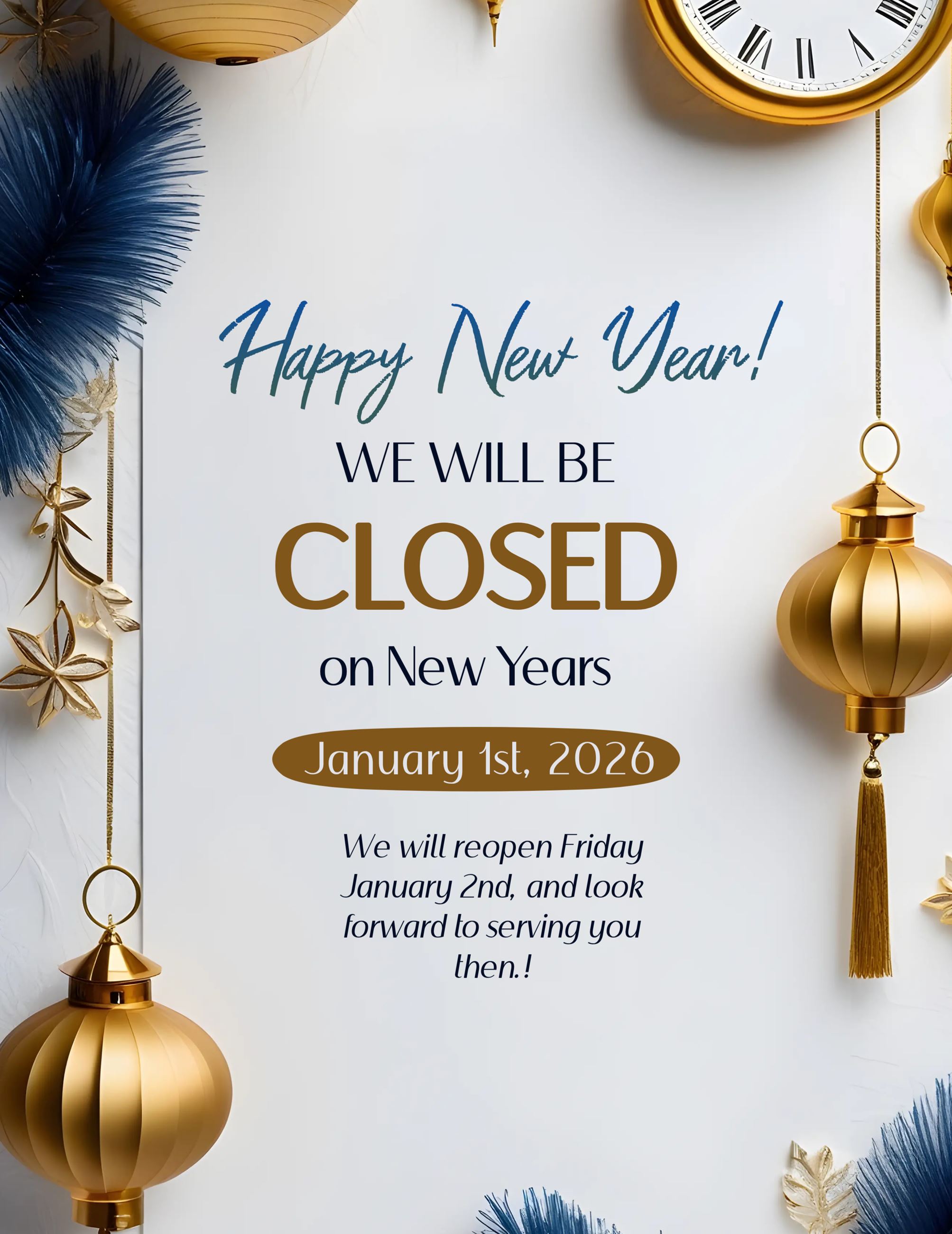 New Year Closing Noticed Template