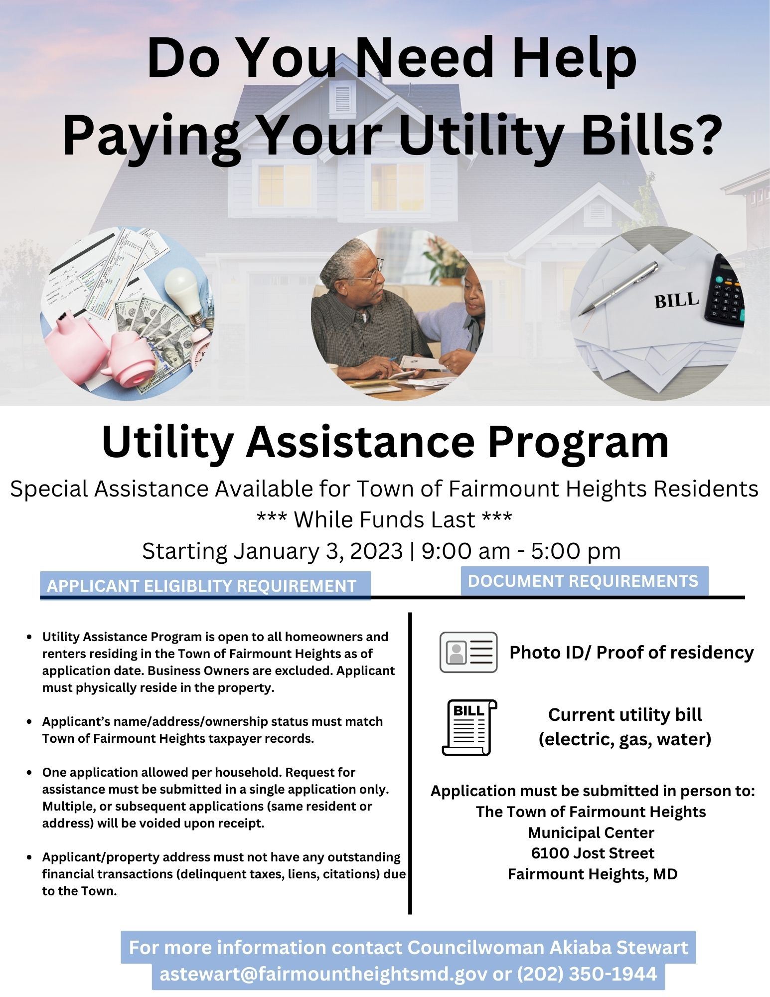 The Town of Fairmount Heights Utility Assistance Program