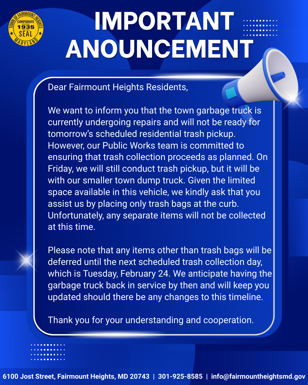 Public Works Announcement
