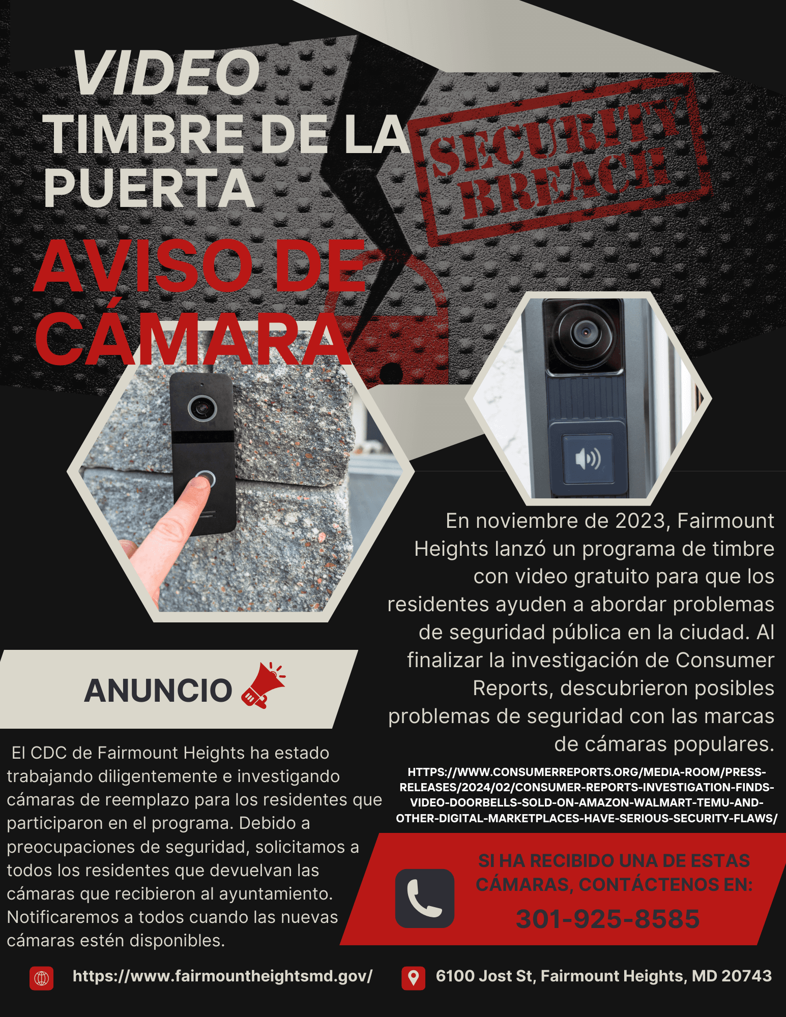 Doorbell Camera Notice Spanish